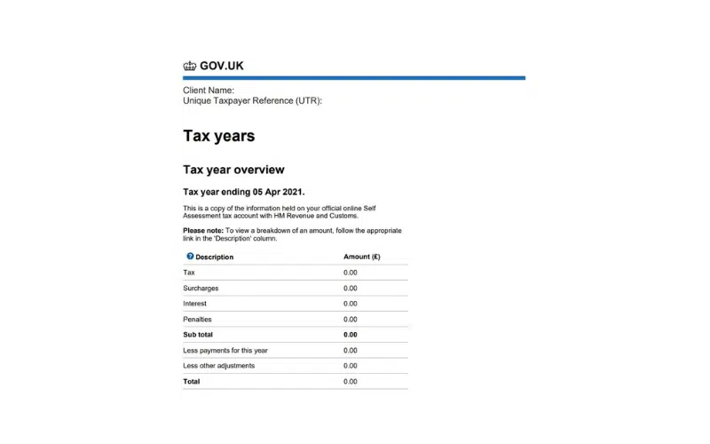 Tax Year Overview